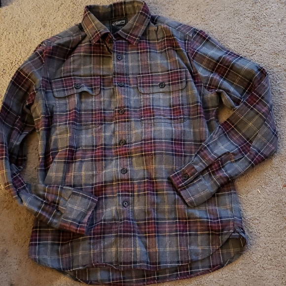 Grayers Flannel Plaid Shirt Gray Red 